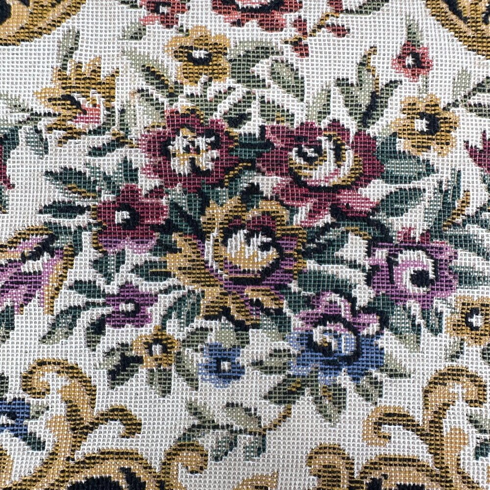 Vintage Handbag 1970s Floral Tapestry Evening Purse Gold Chain Strap Hong Kong - Picture 7 of 12